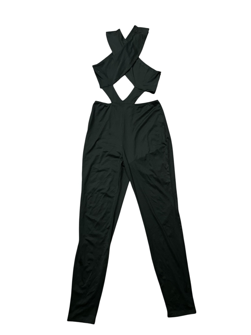 SHEIN Black Crisscross Cutout Jumpsuit
